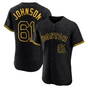 Black Authentic Brian Johnson Men's Boston Red Sox Snake Skin City Jersey