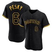 Black Authentic Johnny Pesky Men's Boston Red Sox Snake Skin City Jersey