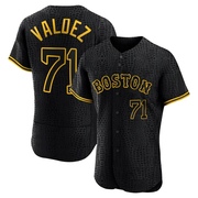 Black Authentic Phillips Valdez Men's Boston Red Sox Snake Skin City Jersey