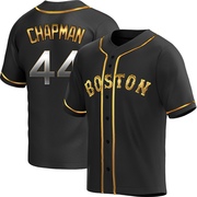 Black Golden Replica Aroldis Chapman Men's Boston Red Sox Alternate Jersey