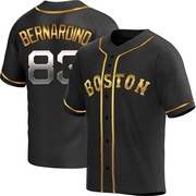 Black Golden Replica Brennan Bernardino Men's Boston Red Sox Alternate Jersey