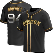 Black Golden Replica Carlos Narvaez Men's Boston Red Sox Alternate Jersey