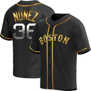 Black Golden Replica Eduardo Nunez Men's Boston Red Sox Alternate Jersey