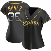 Black Golden Replica Eduardo Nunez Women's Boston Red Sox Alternate Jersey