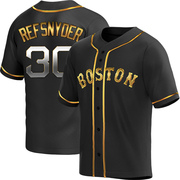 Black Golden Replica Rob Refsnyder Youth Boston Red Sox Alternate Jersey