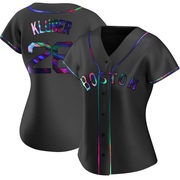 Black Holographic Replica Corey Kluber Women's Boston Red Sox Alternate Jersey