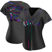 Black Holographic Replica Dustin Pedroia Women's Boston Red Sox Alternate Jersey