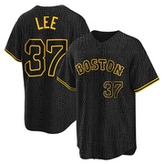 Black Replica Bill Lee Men's Boston Red Sox Snake Skin City Jersey