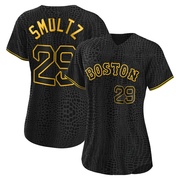 Black Replica John Smoltz Women's Boston Red Sox Snake Skin City Jersey