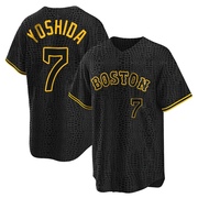 Black Replica Masataka Yoshida Men's Boston Red Sox Snake Skin City Jersey