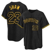 Black Replica Travis Shaw Men's Boston Red Sox Snake Skin City Jersey