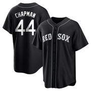 Black/White Replica Aroldis Chapman Men's Boston Red Sox Jersey