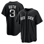 Black/White Replica Babe Ruth Men's Boston Red Sox Jersey