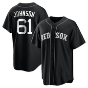 Black/White Replica Brian Johnson Men's Boston Red Sox Jersey