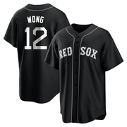 Black/White Replica Connor Wong Men's Boston Red Sox Jersey