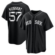 Black/White Replica Greg Weissert Men's Boston Red Sox Jersey