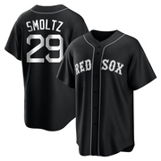 Black/White Replica John Smoltz Youth Boston Red Sox Jersey