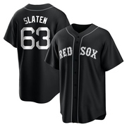 Black/White Replica Justin Slaten Men's Boston Red Sox Jersey