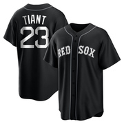 Black/White Replica Luis Tiant Youth Boston Red Sox Jersey