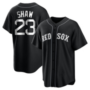 Black/White Replica Travis Shaw Men's Boston Red Sox Jersey