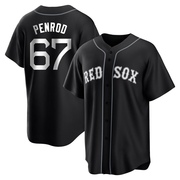 Black/White Replica Zach Penrod Men's Boston Red Sox Jersey