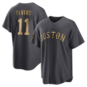 Charcoal Replica Rafael Devers Men's Boston Red Sox 2022 All-Star Game Jersey