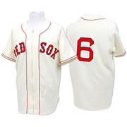 Cream Authentic Johnny Pesky Men's Boston Red Sox Throwback Jersey