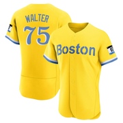 Gold/Light Authentic Brandon Walter Men's Boston Red Sox Blue 2021 City Connect Jersey