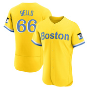 Gold/Light Authentic Brayan Bello Men's Boston Red Sox Blue 2021 City Connect Jersey