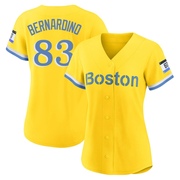 Gold/Light Authentic Brennan Bernardino Women's Boston Red Sox Blue 2021 City Connect Player Jersey