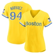 Gold/Light Authentic Carlos Narvaez Women's Boston Red Sox Blue 2021 City Connect Player Jersey