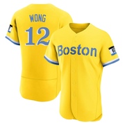 Gold/Light Authentic Connor Wong Men's Boston Red Sox Blue 2021 City Connect Jersey