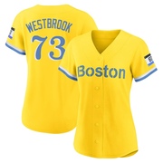 Gold/Light Authentic Jamie Westbrook Women's Boston Red Sox Blue 2021 City Connect Player Jersey