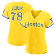 Gold/Light Authentic Joe Jacques Women's Boston Red Sox Blue 2021 City Connect Player Jersey