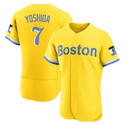 Gold/Light Authentic Masataka Yoshida Men's Boston Red Sox Blue 2021 City Connect Jersey