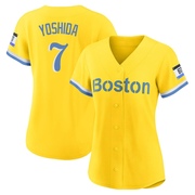 Gold/Light Authentic Masataka Yoshida Women's Boston Red Sox Blue 2021 City Connect Player Jersey