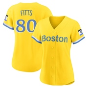 Gold/Light Authentic Richard Fitts Women's Boston Red Sox Blue 2021 City Connect Player Jersey