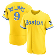 Gold/Light Authentic Ted Williams Men's Boston Red Sox Blue 2021 City Connect Jersey