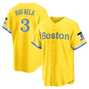 Gold/Light Replica Ceddanne Rafaela Men's Boston Red Sox Blue 2021 City Connect Player Jersey