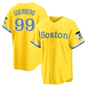 Gold/Light Replica Luis Guerrero Men's Boston Red Sox Blue 2021 City Connect Player Jersey