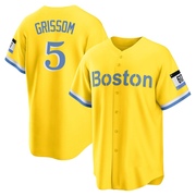 Gold/Light Replica Vaughn Grissom Men's Boston Red Sox Blue 2021 City Connect Player Jersey