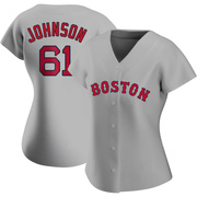 Gray Authentic Brian Johnson Women's Boston Red Sox Road Jersey