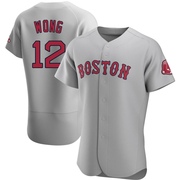 Gray Authentic Connor Wong Men's Boston Red Sox Road Jersey