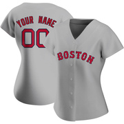 Gray Authentic Custom Women's Boston Red Sox Road Jersey