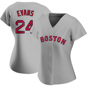 Gray Authentic Dwight Evans Women's Boston Red Sox Road Jersey