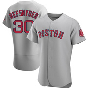 Gray Authentic Rob Refsnyder Men's Boston Red Sox Road Jersey