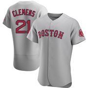 Gray Authentic Roger Clemens Men's Boston Red Sox Road Jersey