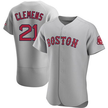 Women's Majestic Boston Red Sox #21 Roger Clemens Replica Grey