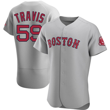 Men's Boston Red Sox Sam Travis Majestic Home White Cool Base Replica  Player Jersey