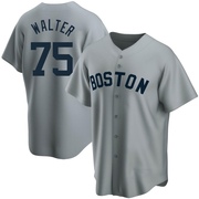 Gray Replica Brandon Walter Men's Boston Red Sox Road Cooperstown Collection Jersey